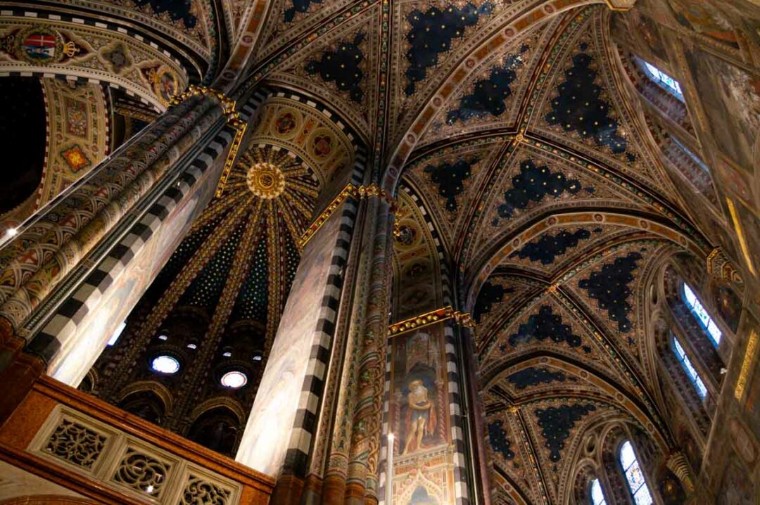 the painted ceilings of the Basilica of Notre Dame de Padua