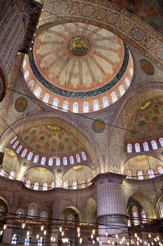 interior of the Blue Mosque in Istanbul