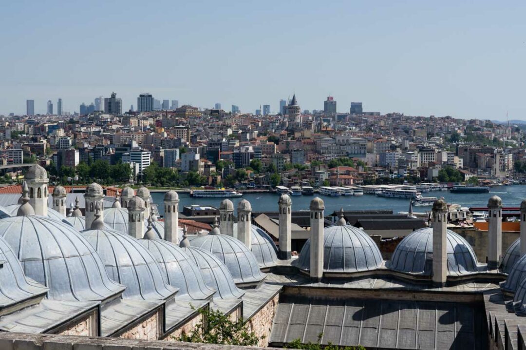 Panorama of Istanbul from the terrace of Suleiman the Magnificent Mosque